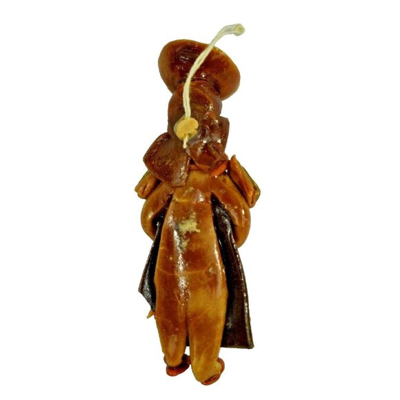 Vintage Bread Dough Mexican Folk Art Figurine With Hat and Floral Dress - Picture 2 of 3